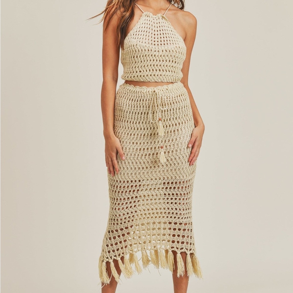 Crochet Halter Top and Skirt Set